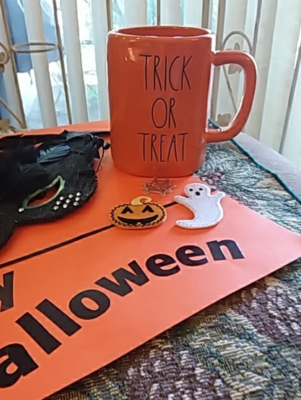 Rae Dunn Orange "Trick or Treat" Halloween Mug